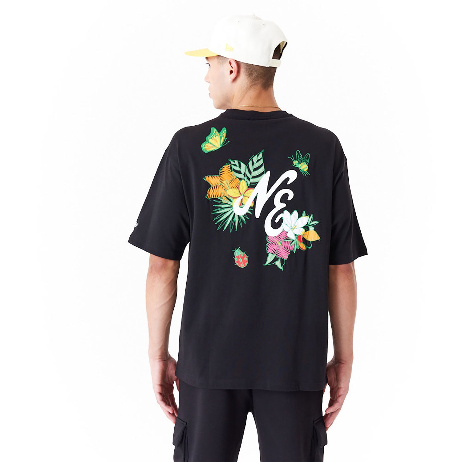 New Era - Floral Tee Black