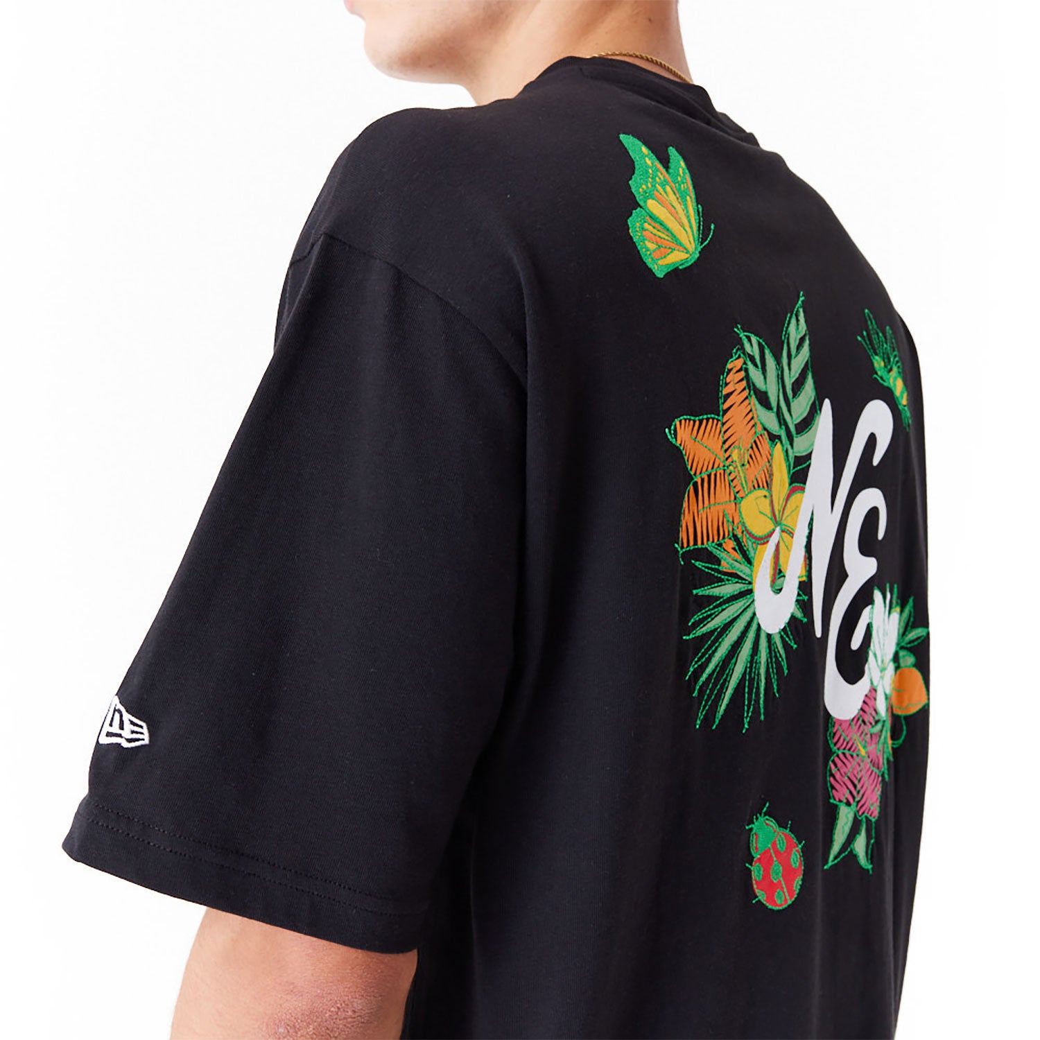 New Era - Floral Tee Black