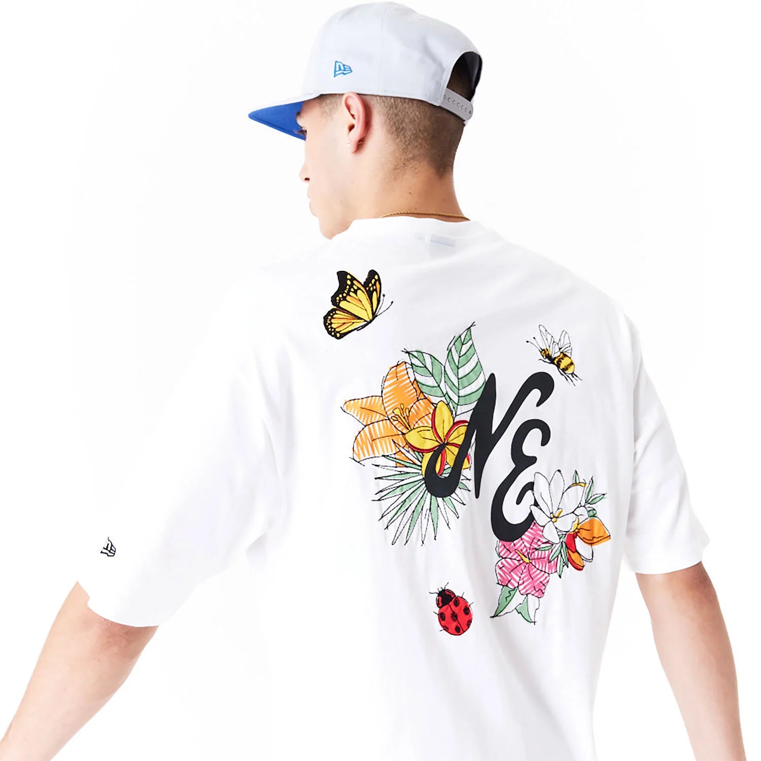 New Era - Floral Tee White