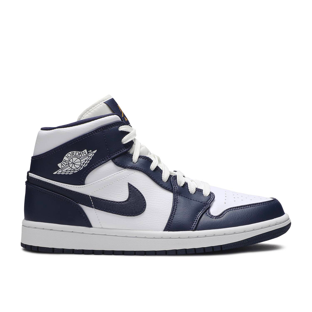 Jordan 1 Mid White Metallic Gold Obsidian