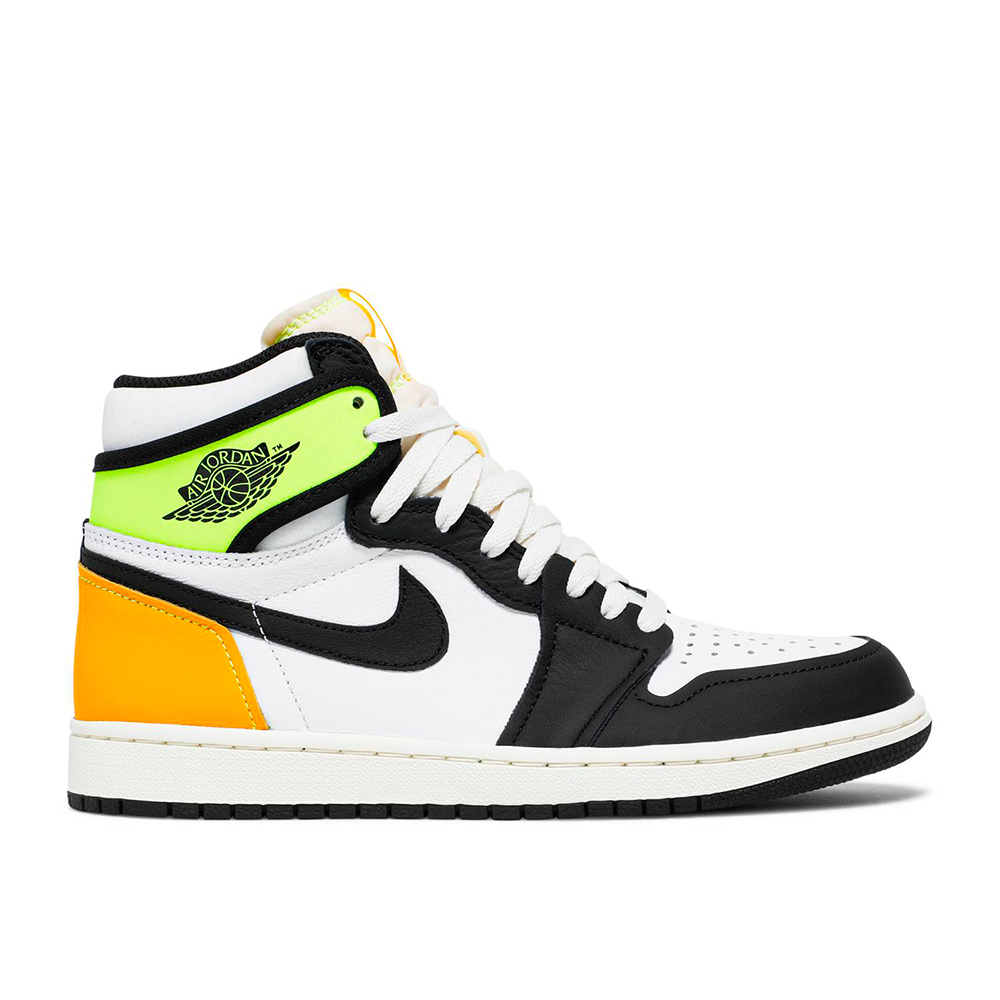 Jordan 1 Retro High White Black Volt University Gold