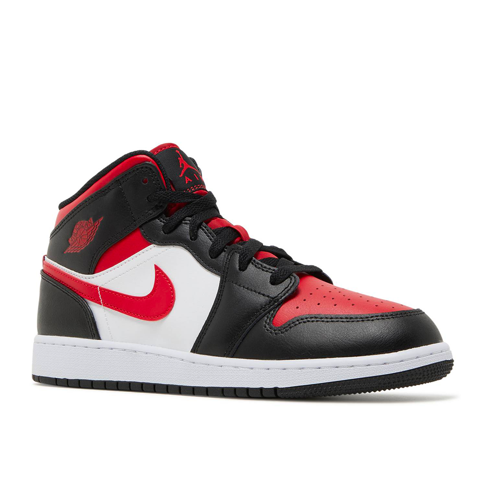 Jordan 1 Mid Black Fire Red (GS)