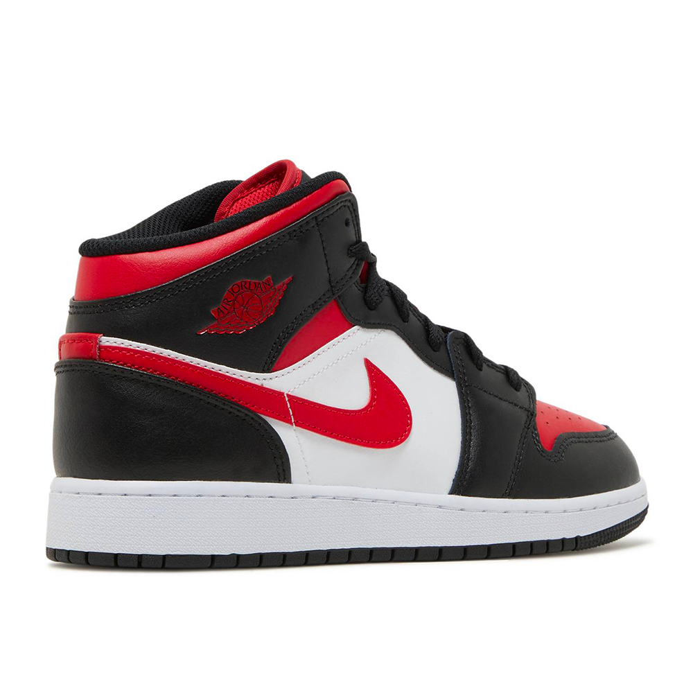 Jordan 1 Mid Black Fire Red (GS)