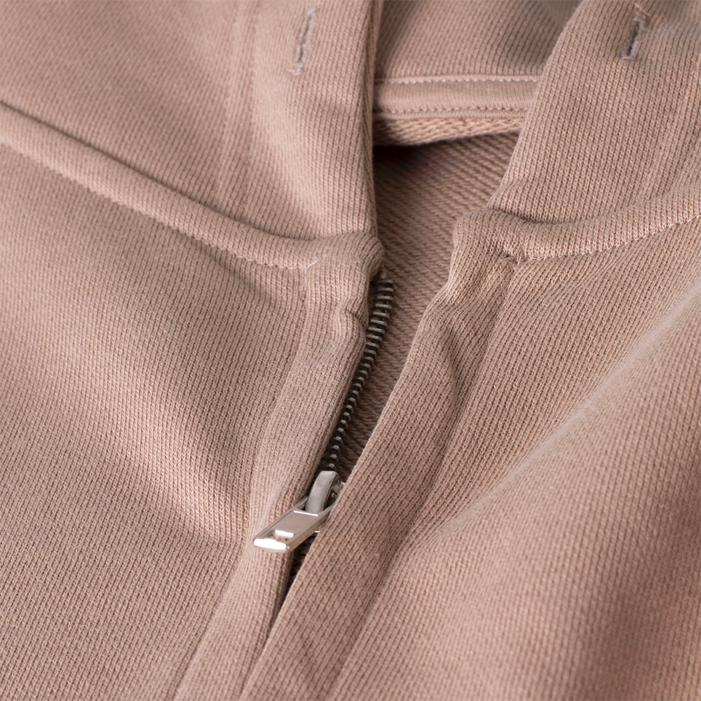 THE Ü - "Empty" Zip Up Hoodie Light Brown